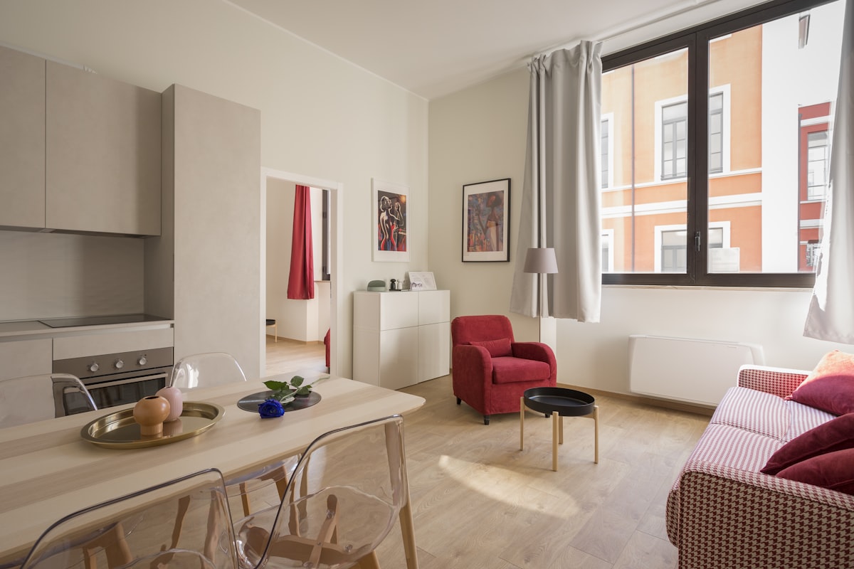 Clean, modern serviced apartment interior ready for guests